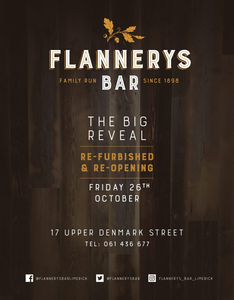 Flannerys Bar refurbishment, Flannerys Bar Limerick open for business